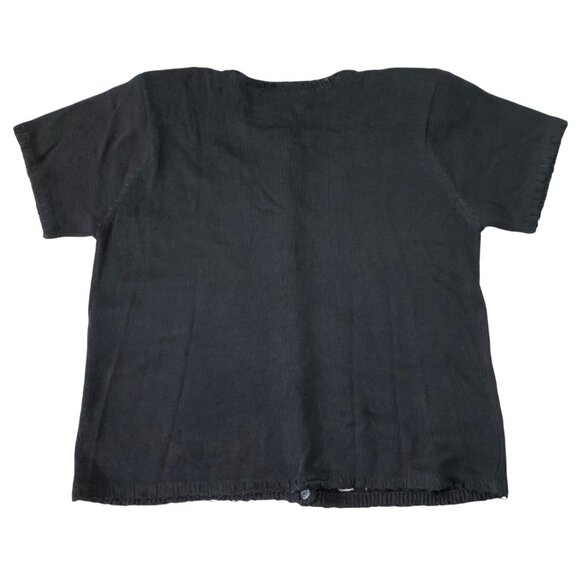 Peter Valentine Black Embellished Jungle Safari Animal S/S Cardigan Womens 1X - Picture 7 of 7